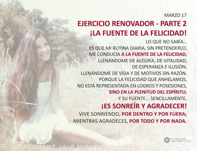 Ejercicio renovador - Parte 2. ¡La fuente de la felicidad!